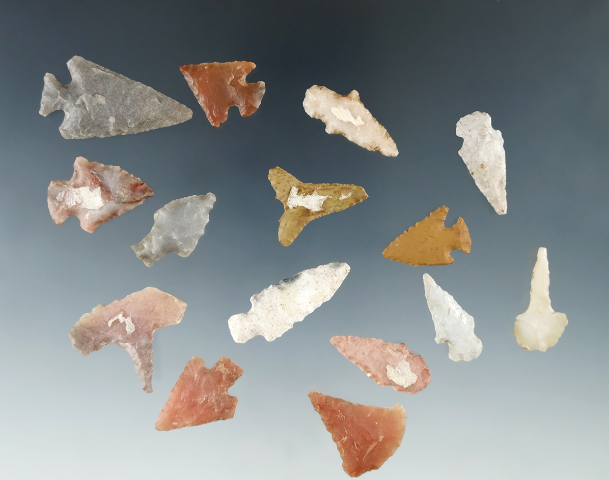 15 points & drills, largest is 1 1/4". Part of a group found along the Red and little Missouri river