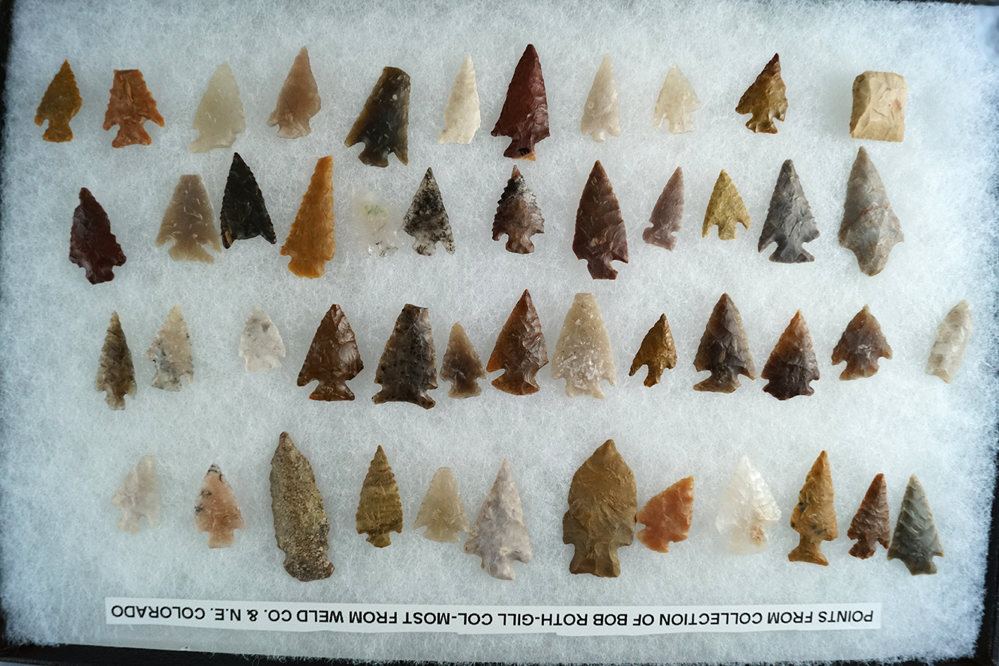 Nice group! Approximately 48 assorted points from the collection of Bob Roth found in Colorado.