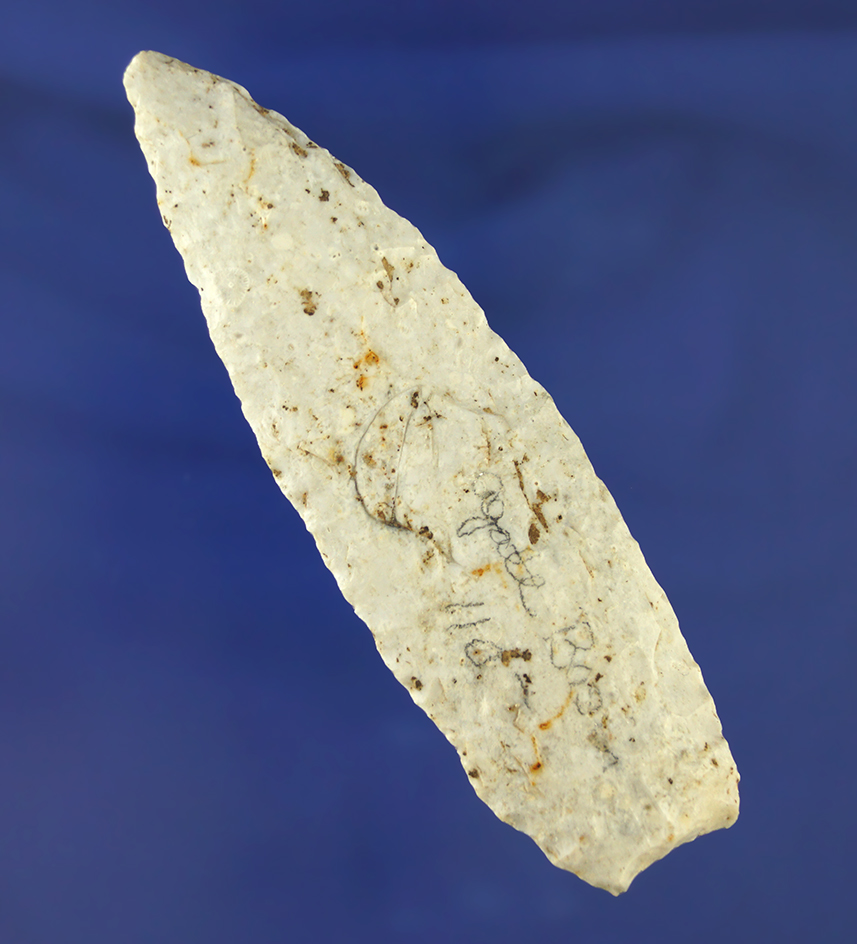 4 1/16" Lanceolate found in Illinois.