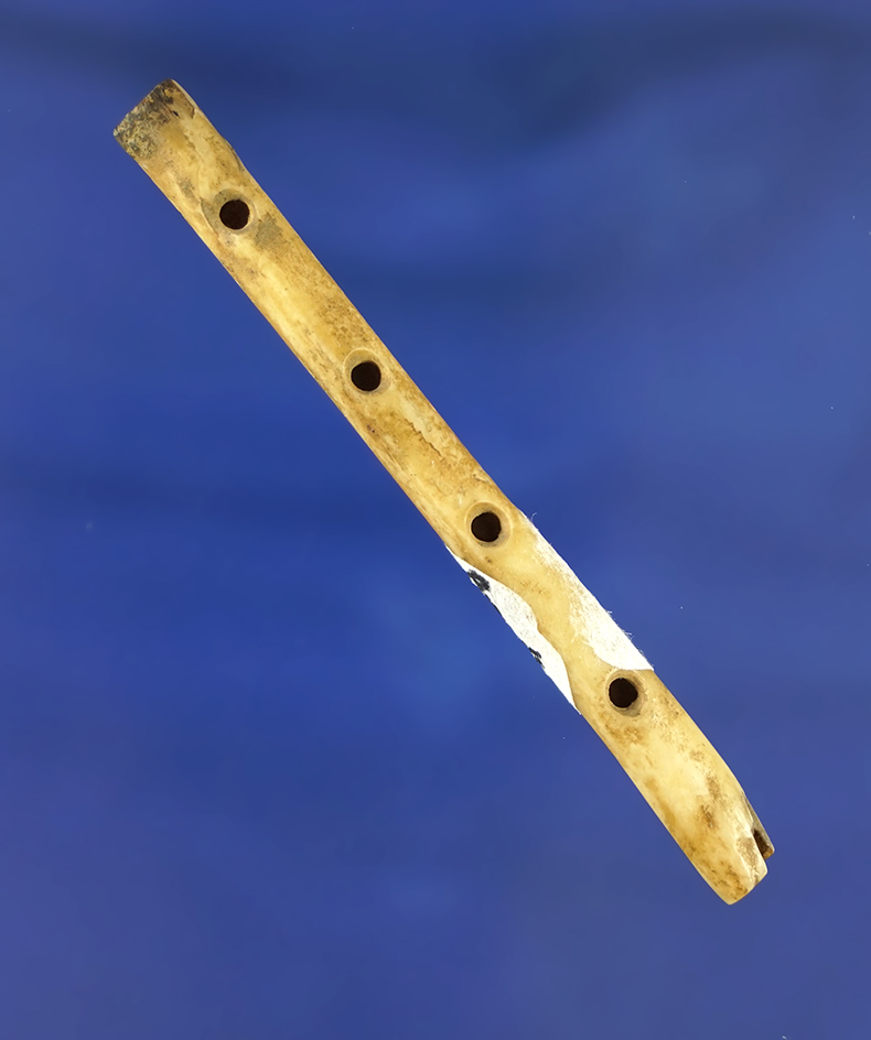 2 15/16" 4 hole bone Flute found in Bracken Co., Kentucky.