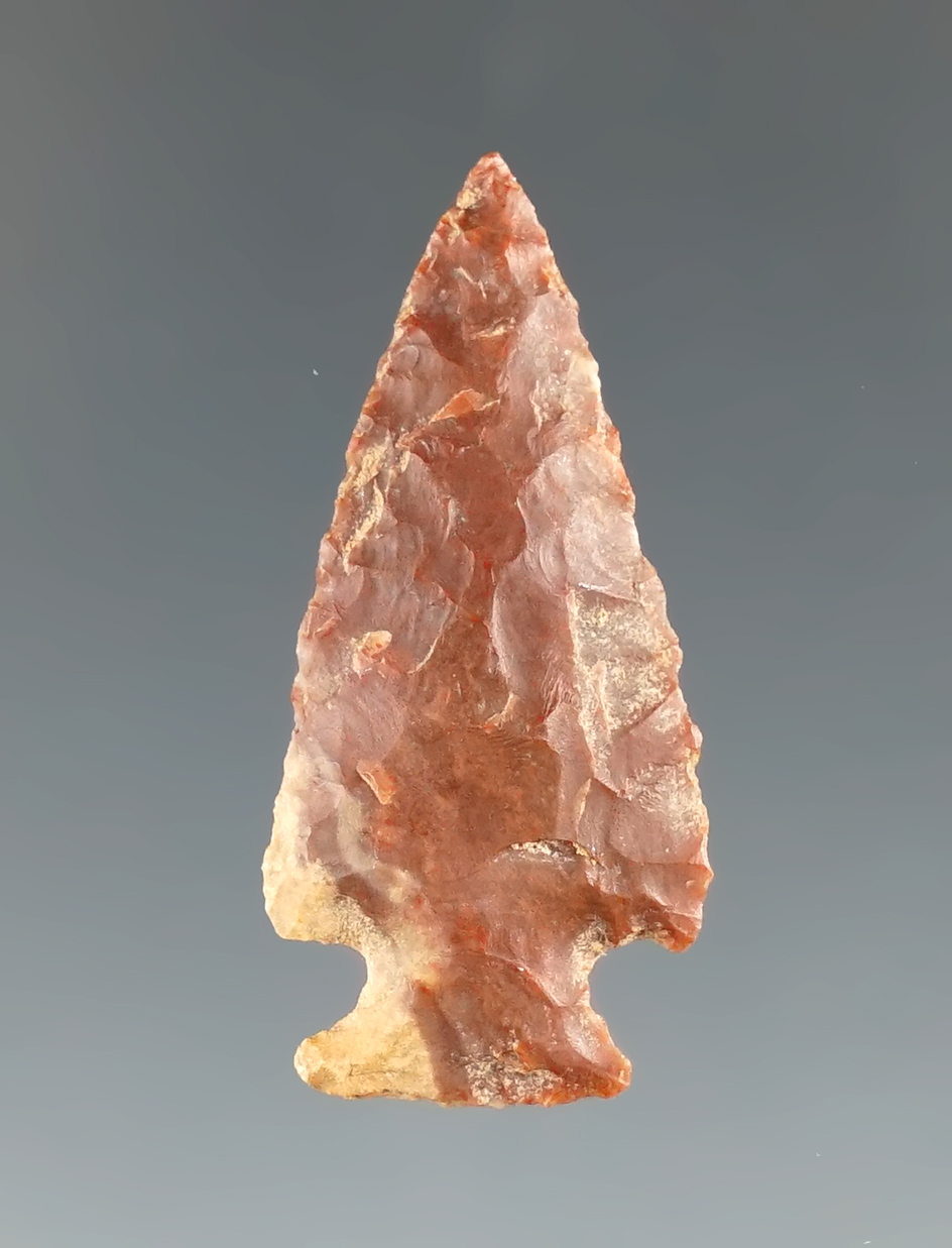 1 1/4" nicely styled Cornernotch arrow point found near Eufaula Lake Oklahoma.