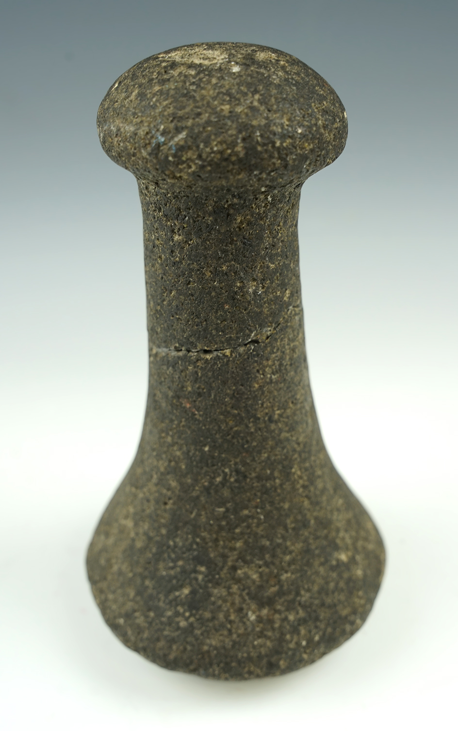 6 1/4" tall Knob Top Bell Pestle - glued tight at middle -  found near the Columbia River.
