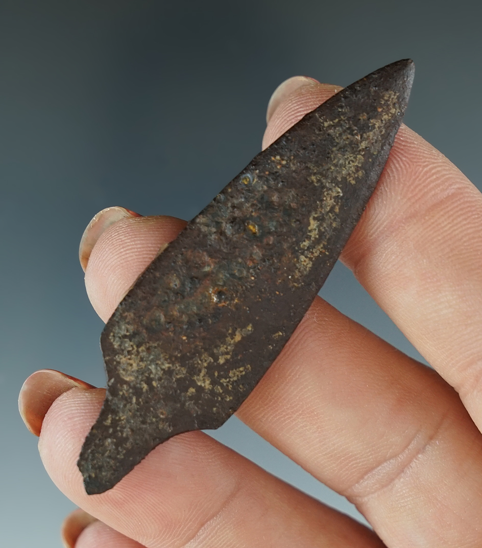 2 5/16" Historic Era Iron Arrowhead found in South Dakota. Comes with a Bennett COA.
