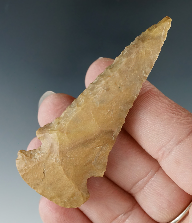 2 3/4" deeply beveled Dovetail that is nicely patinated found in Tennessee.