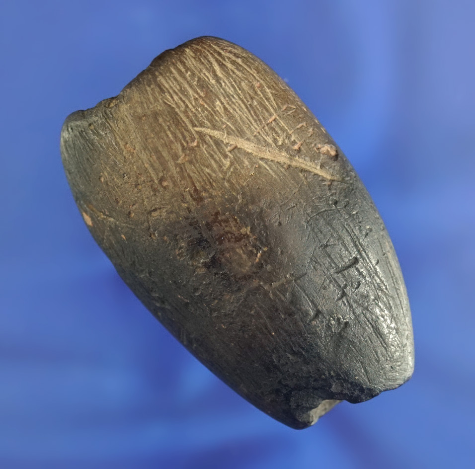 2 5/8" Flattened Tube Pipe made from stone found in New Jersey. Ex. Ed Stecewicz