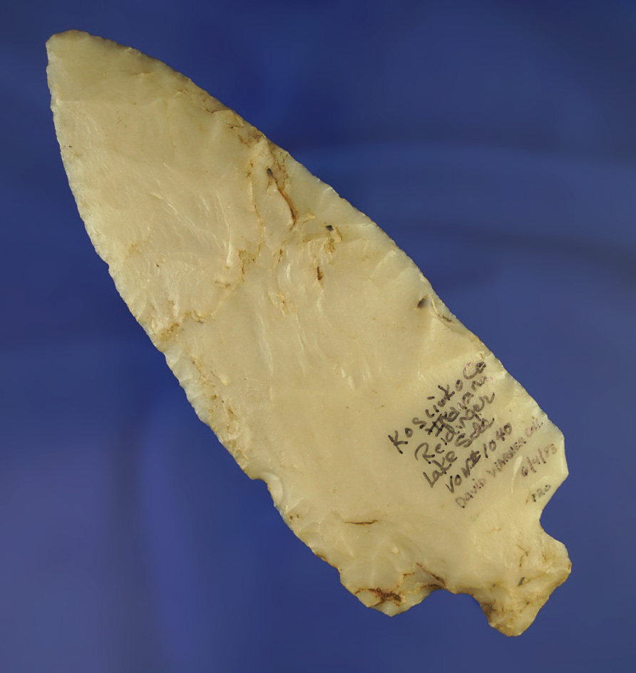 Exceptional! 6 1/4" Hopewell - Novaculite - Koskiosko Co., Indiana - Ridinger Lake Site. COA.