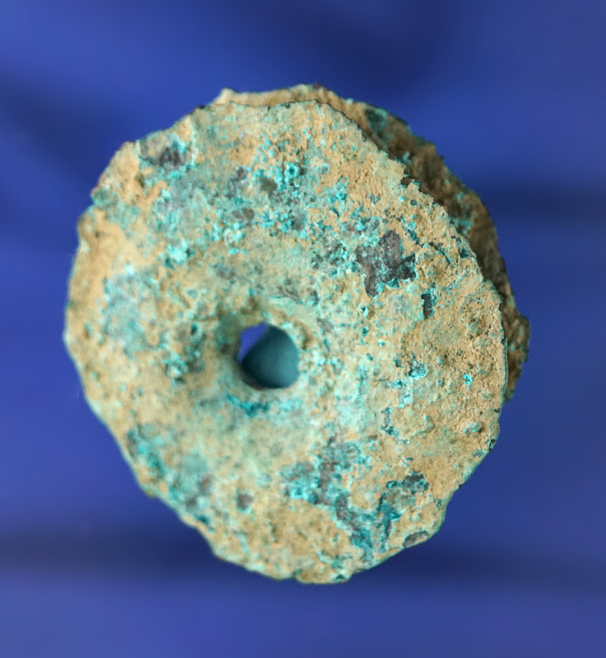 1 1/2" Copper Ear Spool found in Leflore Co.,  Oklahoma