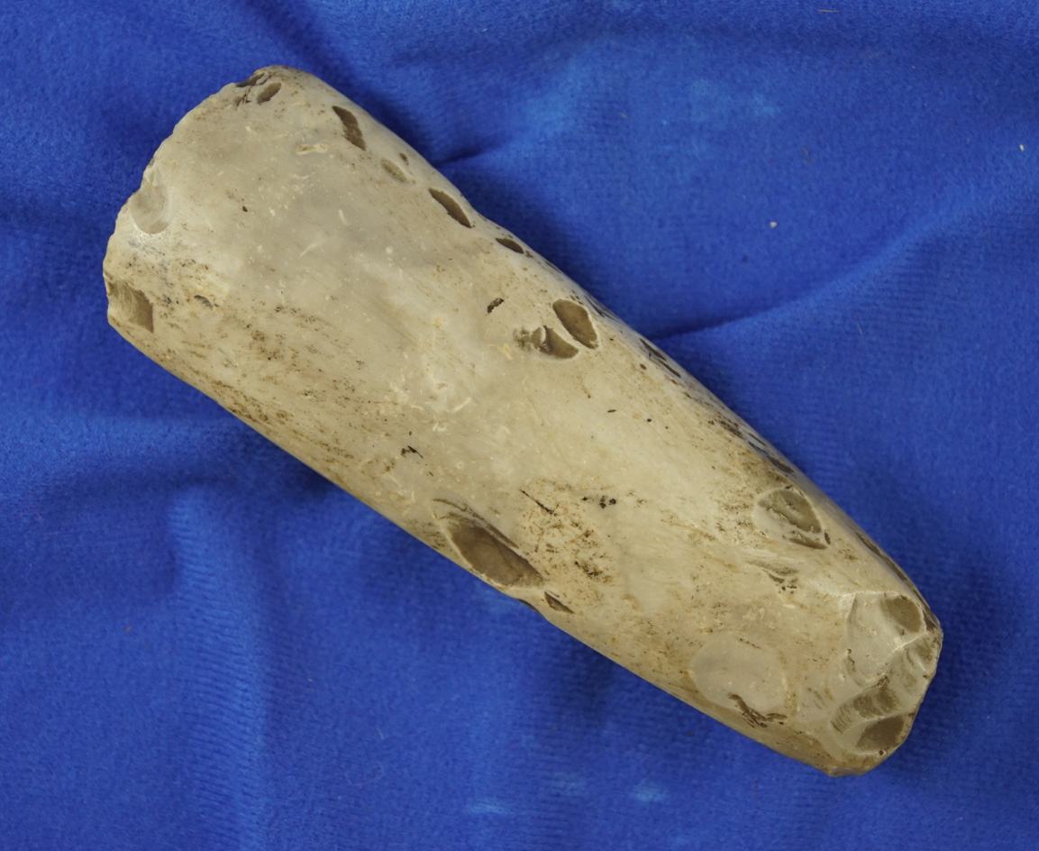 5 5/8" heavily patinated Danish Flint Gouge from Denmark.