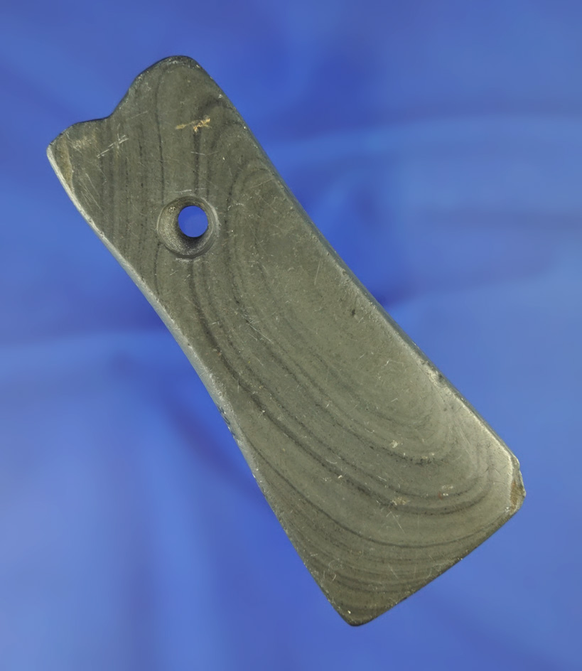 4"  Pendant with a unique notched top & engravings - Delaware Co.,  Ohio. Ex. Dave Root  #3604S.