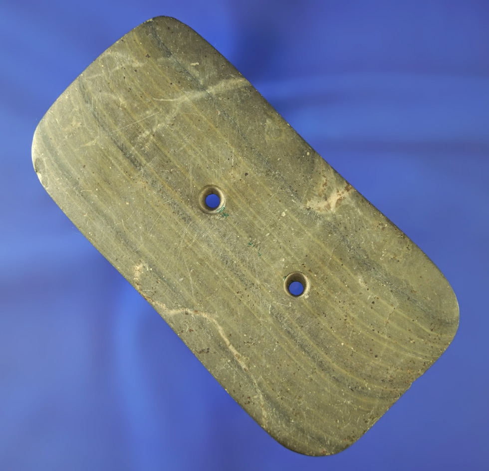 4 1/2" Rectangular Gorget found in Miami Co.,  Ohio. Excellent age on surface.