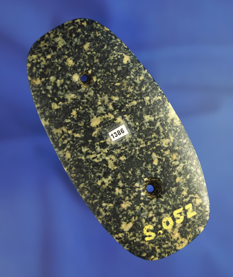 Truly exceptional! 4 1/8" Hardstone Gorget in excellent condition found in Allen County Ohio.