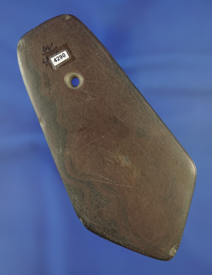 Beautifully styled 5" Pentagonal Pendant with heavy engravings found in Preble County Ohio.