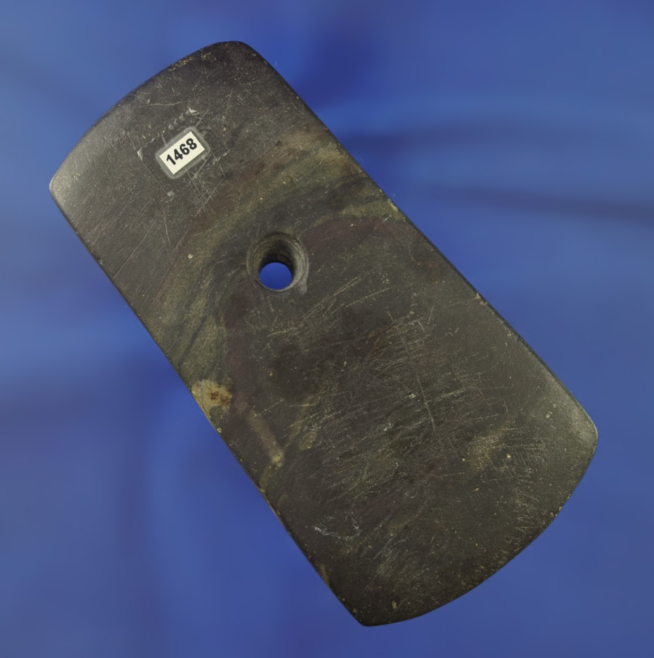 4 1/8" Pendant made from beautiful brown, red and green banded slate- Montgomery Co.,  Ohio.