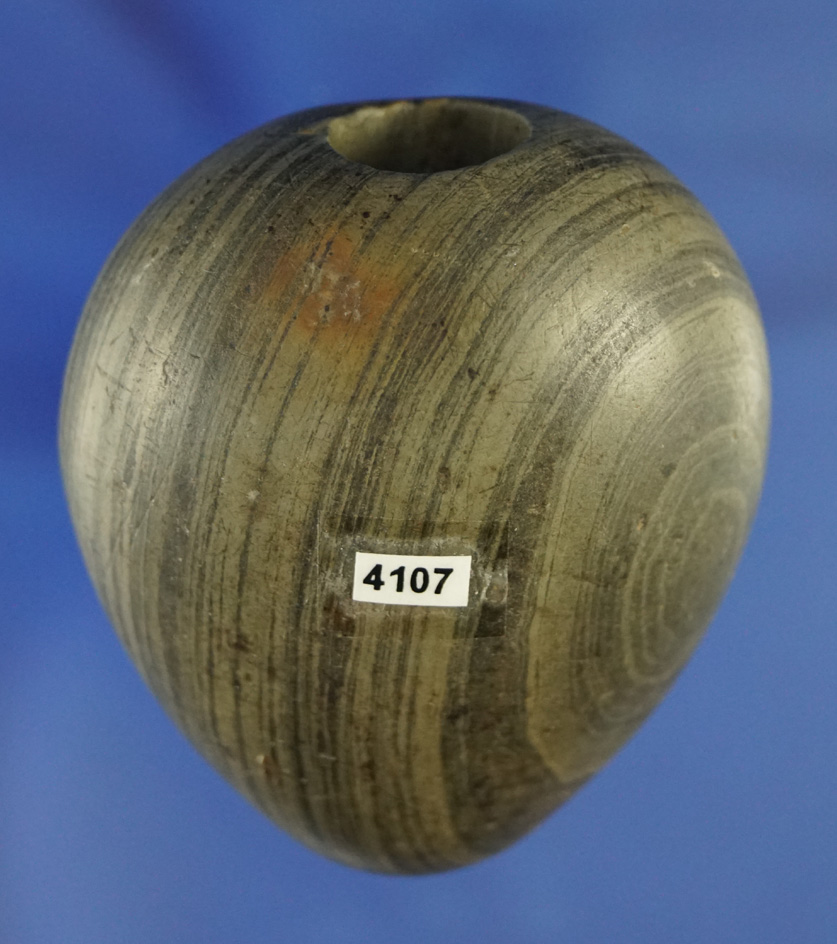 Exceptional! 2 7/16" perfectly styled Flattened Ball Bannerstone found in Ohio.