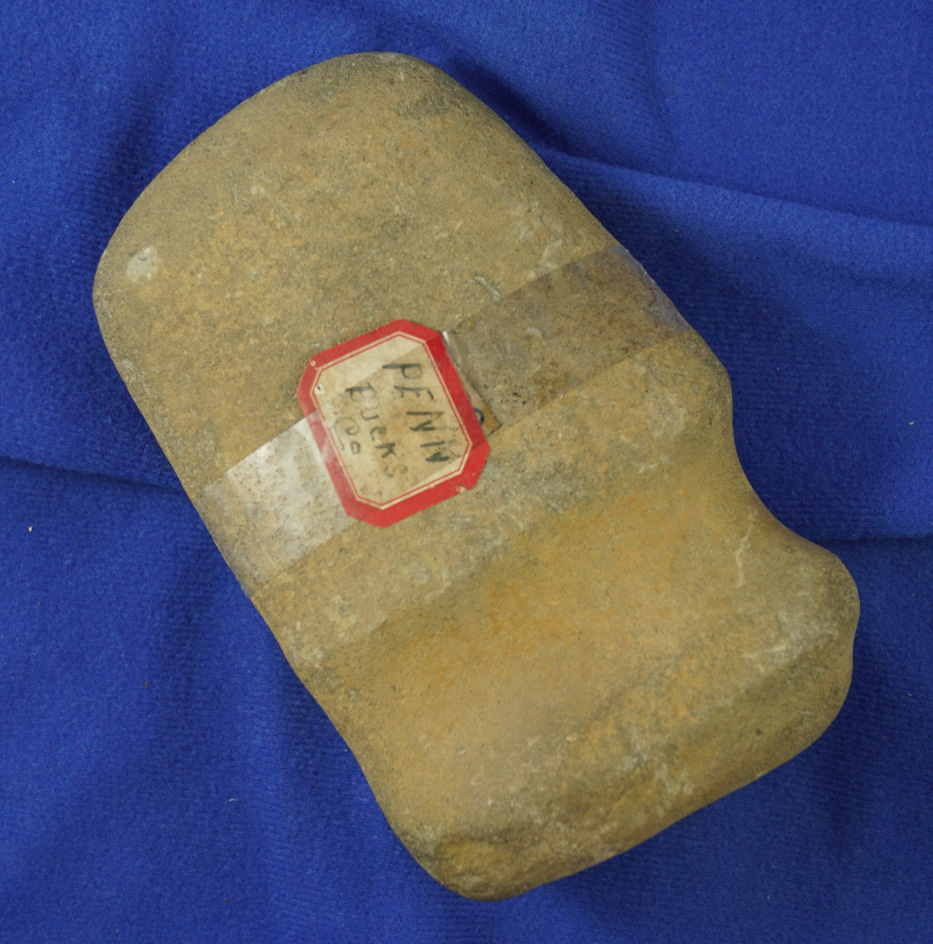 5 3/8" long 3/4 grooved heavily patinated Axe found in Bucks County Pennsylvania.