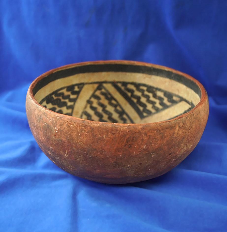 7 1/4" Pinto Polychrome Bowl with nice interior paint - some restoration - Tonto Basin, Arizona.