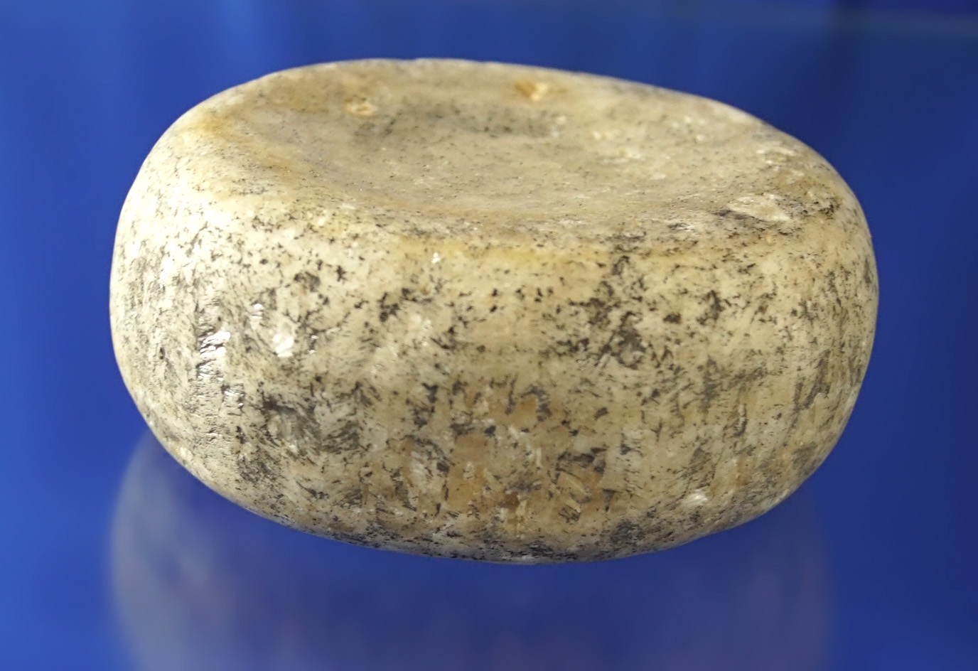 3 1/16" diameter highly polished double cupped Discoidal made from quartz - TN. Bennett COA.