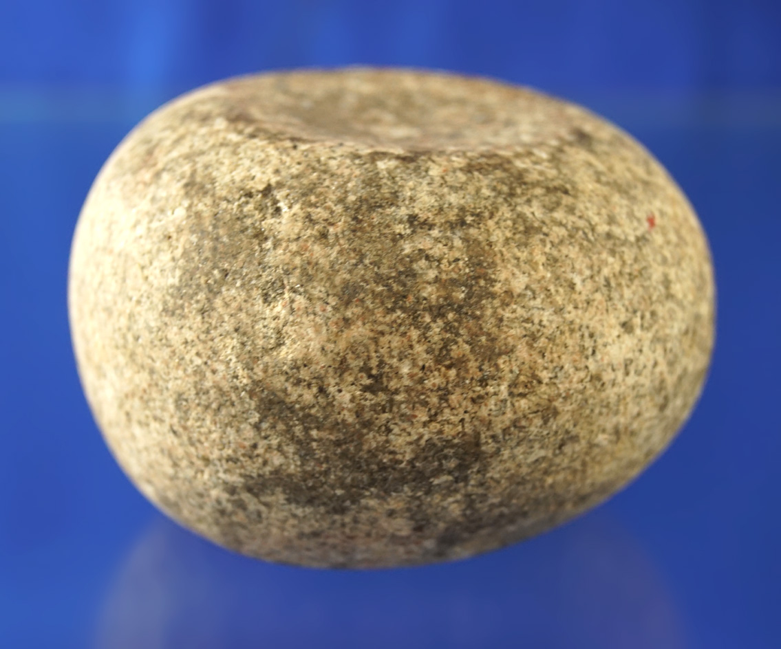 2 13/16" double cupped Hardstone Discoidal that is well polished - Jersey Co.,  IL. Davis G-8 COA.