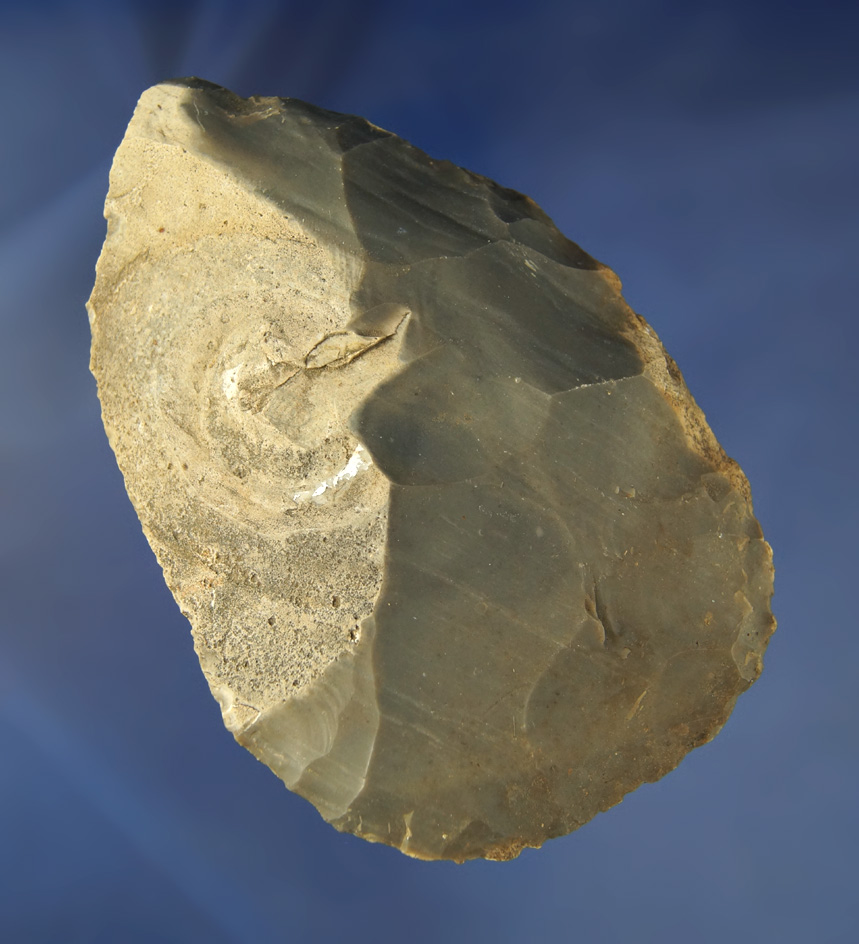 4 7/8"  Hornstone Cache  Blade found at the Crib Mound, Spencer Co., Indiana by Art Gerber.