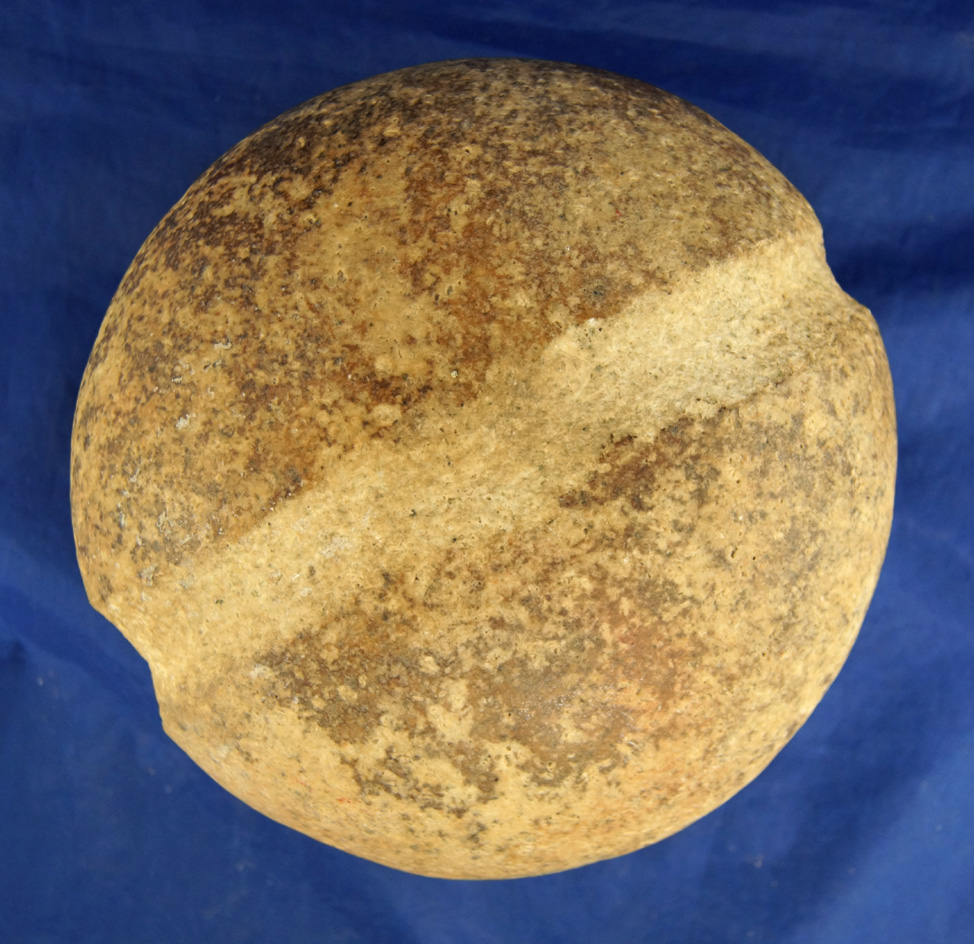 Large 6 1/4" Diameter Full Grooved Maul found in Carter Co., Kentucky. Ex. Gary Noel Collection.