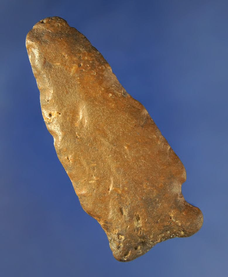 2 7/8" River polished Knife found by Buddy Scheidegger at the Crib Mound, Spencer Co.,  Indiana.
