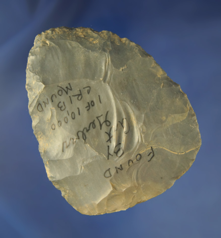 3 13/16" Hornstone Cache  Blade found at the Crib Mound, Spencer Co., Indiana. Art Gerber.