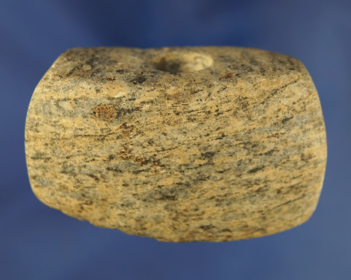 2 1/2" nicely polished Hardstone Bannerstone preform that is partially drilled found in Ohio.