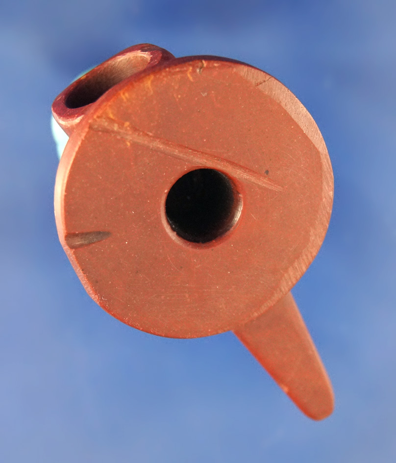 Beautifully crafted 2 1/2" Catlinite Disk Pipe found in Lafayette Co.,  Wisconsin in excellent condi