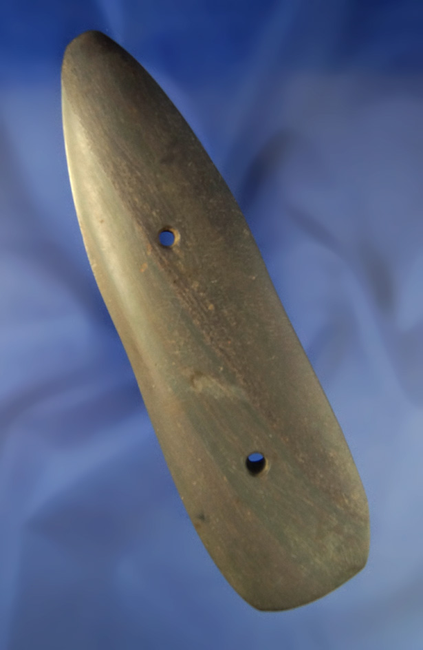 6 1/4" banded slates Adena Pendant found in Ohio. Ex. Rick Hatton collection.