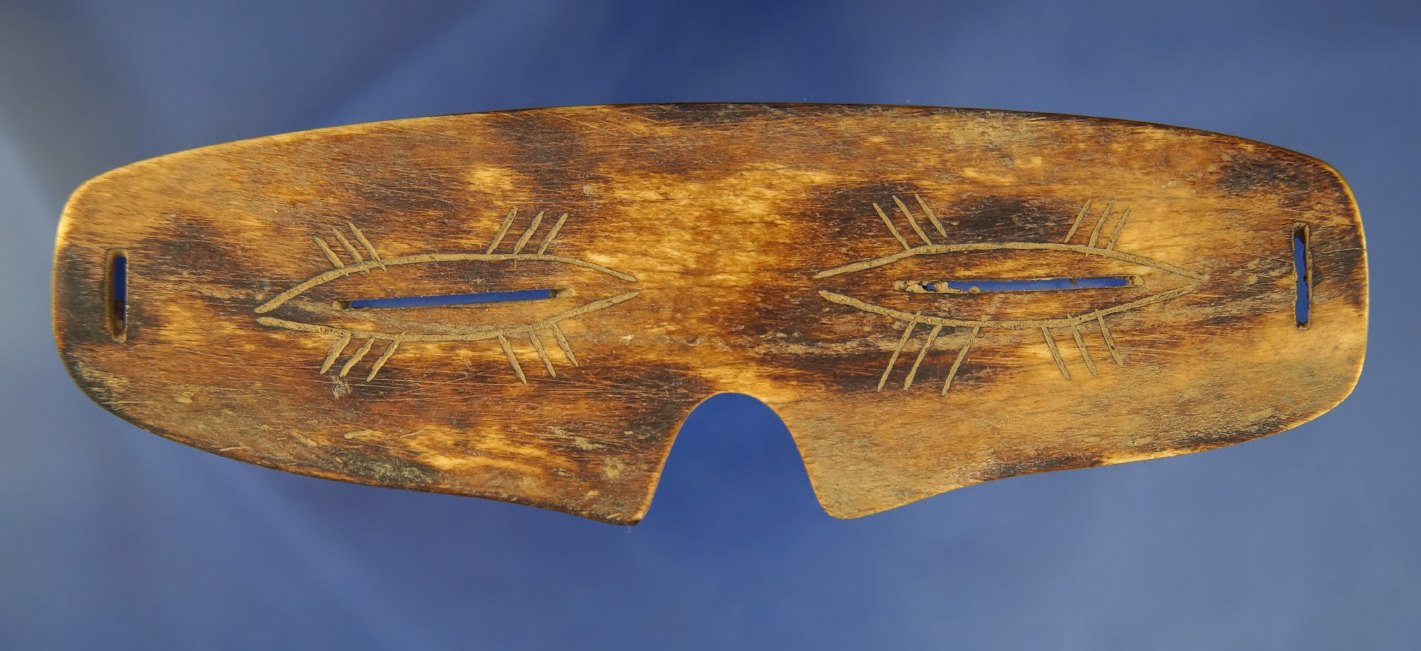 7 1/8" Inuit Snow Goggles from Alaska. Pictured in Hothem's antler bone and Shell book on page 81.