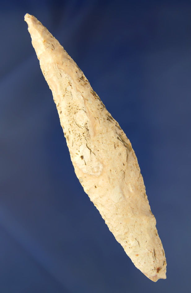 5 1/4" Burlington chert Harahey Knife found in St. Clair Co.,  Illinois.