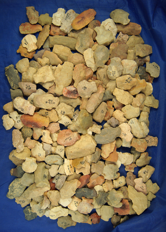 200+ Assorted Hafted Scrapers found in Greenup Co., Kentucky. Ex. Claxton.