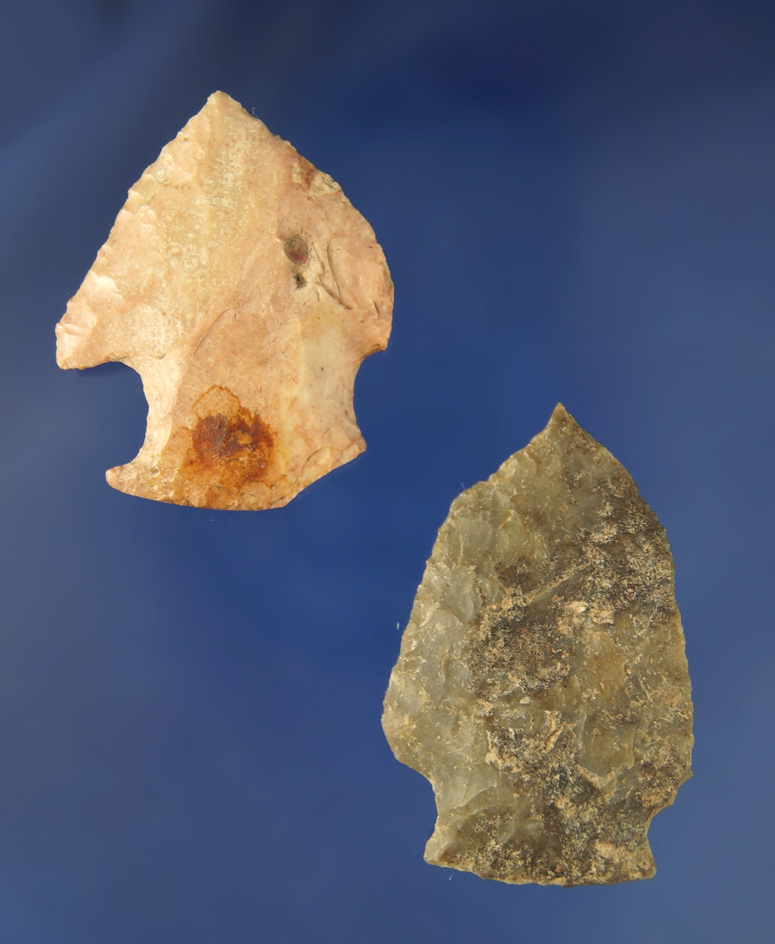 Pair of Hopewell points found at the Crib Mound, Spencer Co.,  Indiana by Don Champion