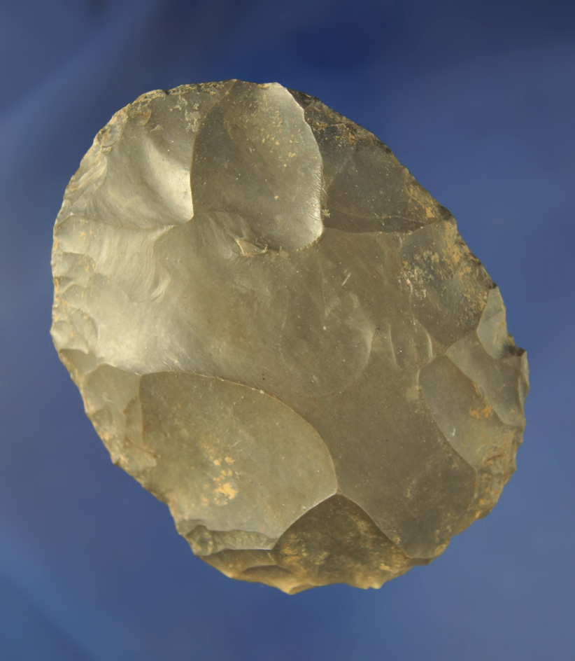 3 11/16" Hornstone Cache  Blade found at the Crib Mound, Spencer Co., Indiana. Art Gerber signed