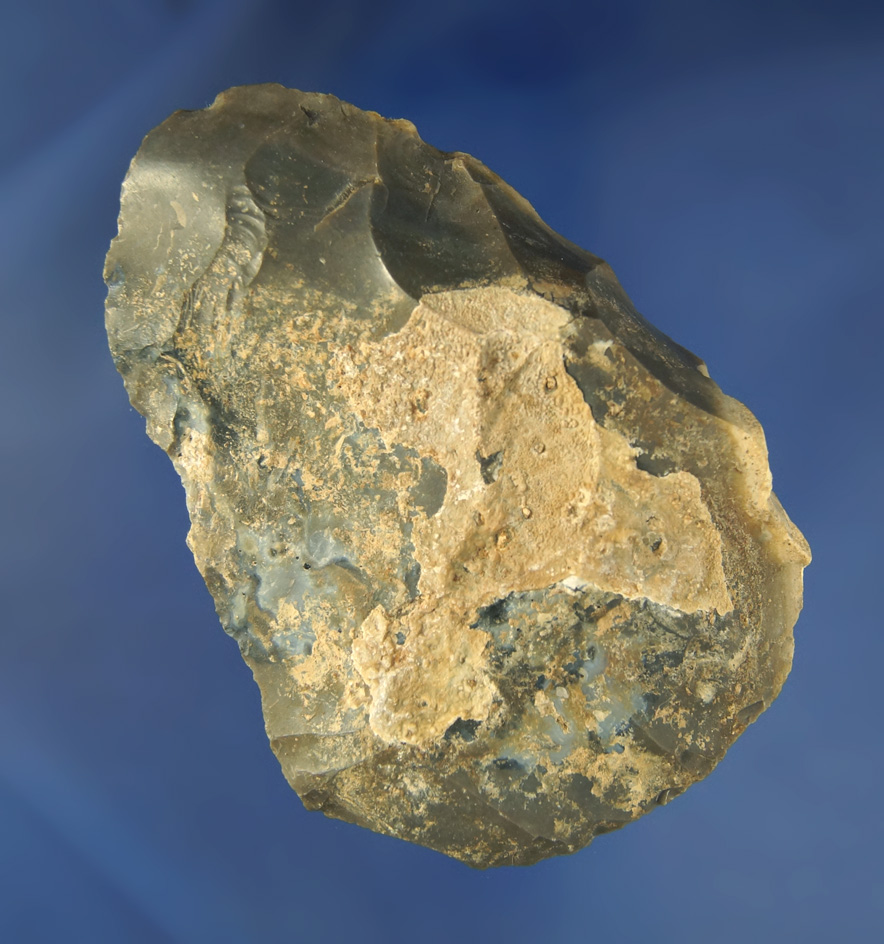 3 15/16"  Hornstone Cache  Blade found at the Crib Mound, Spencer Co., Indiana. Signed by Art Gerber