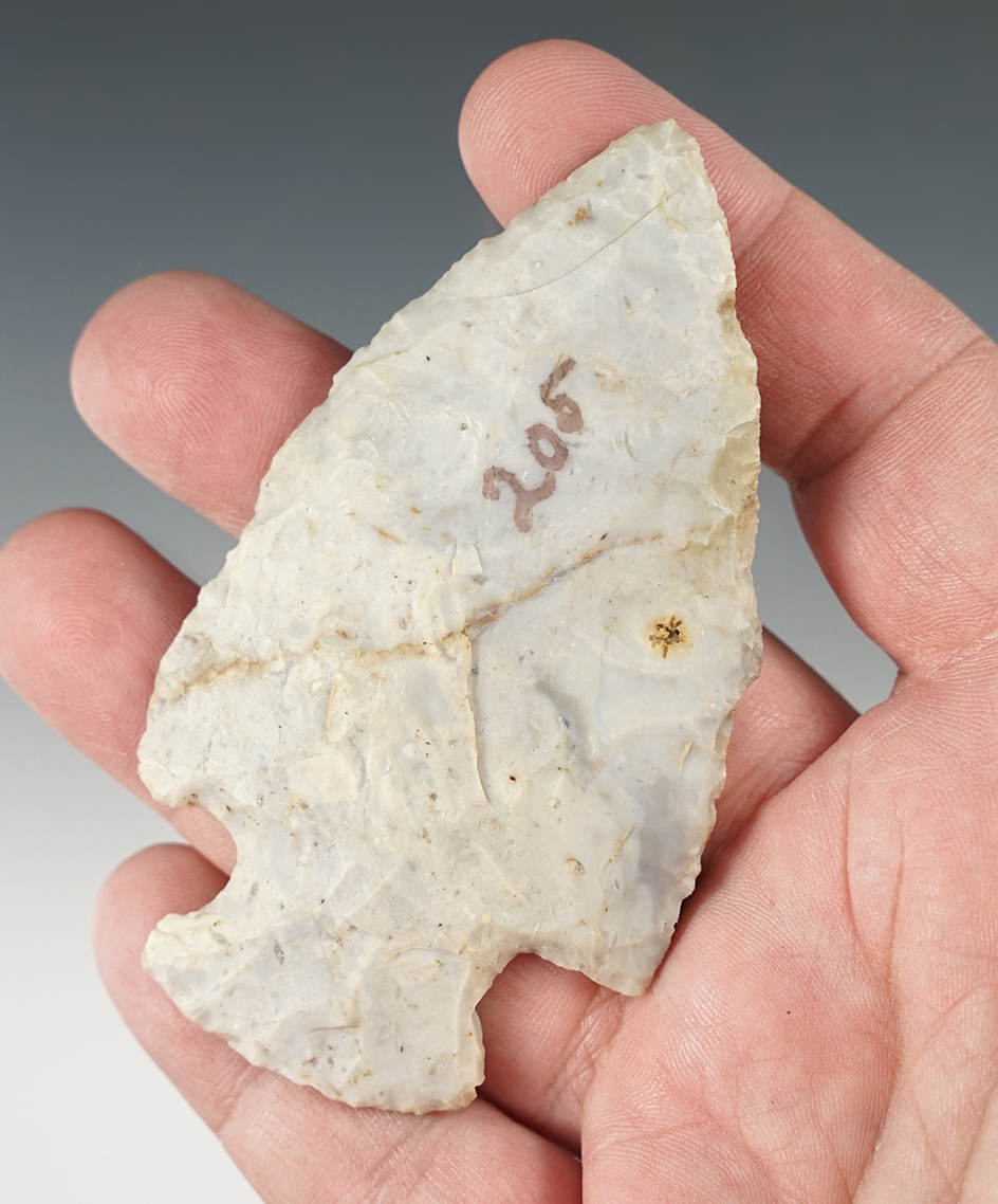 Classic styled 3 9/16" Hopewell found close to Thornapple Creek, Barry Co., Michigan. 