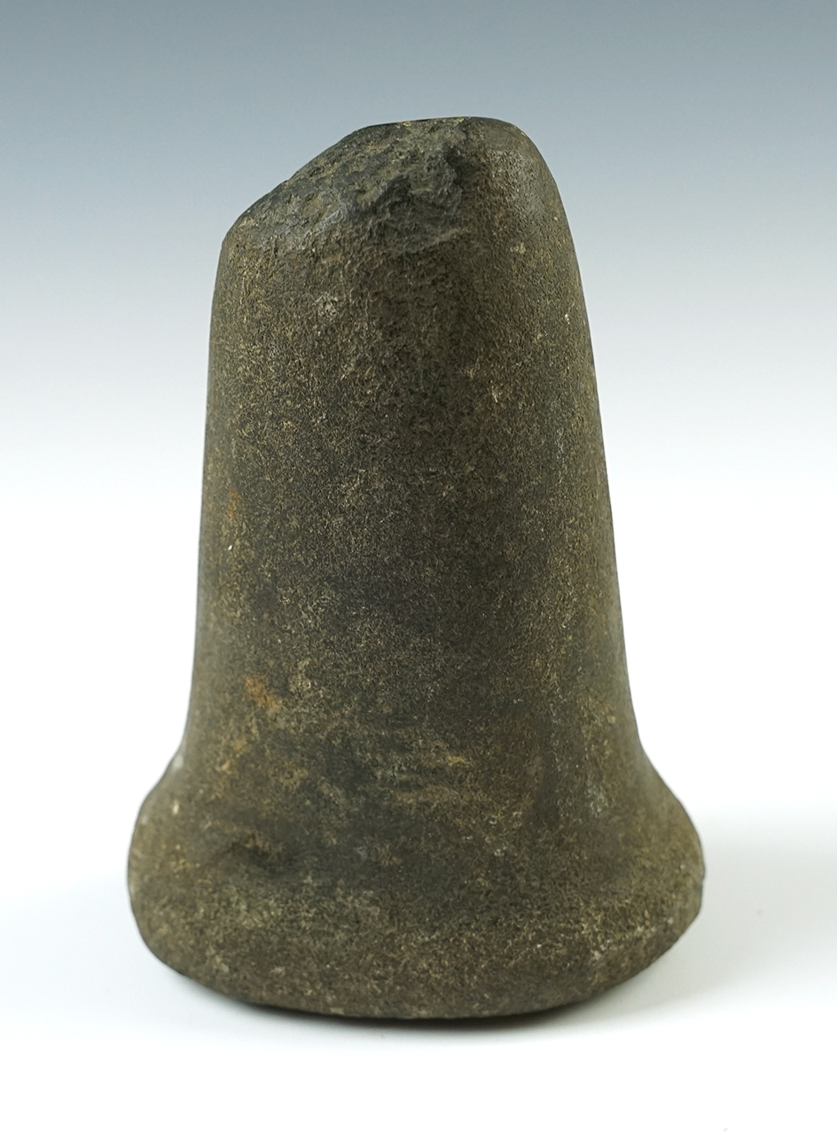 Nice 4 1/2" tall Bell Pestle with a dimpled base. Found in Stark Co., Ohio.