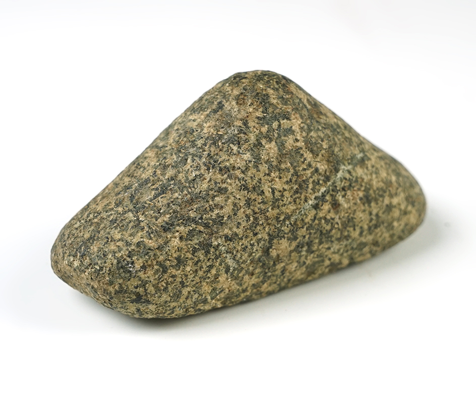 Excellent 3" wide partially drilled Spineback Gorget found in Ohio. Made from Hardstone. 