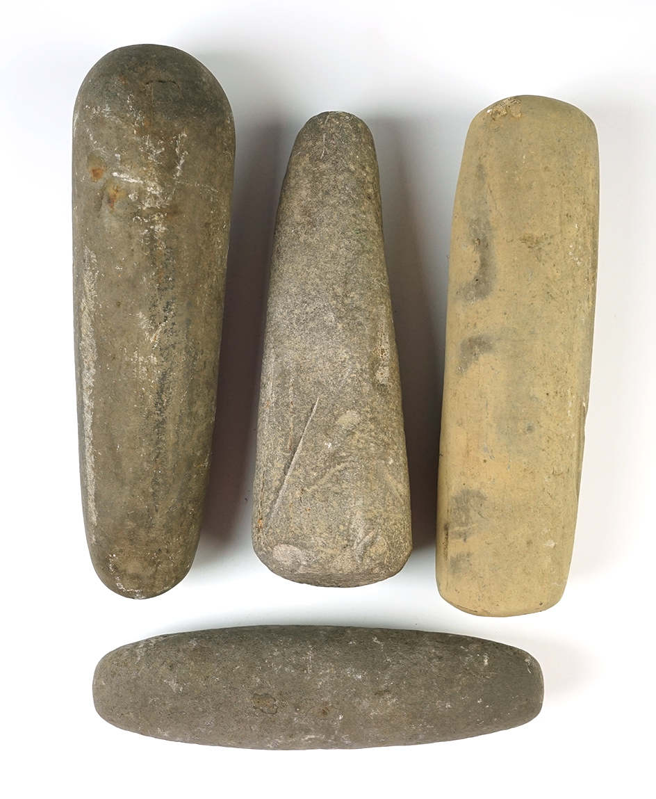 Set of 4 nicely made Roller Pestles found in the Eastern U.S. The largest is 7 5/16".