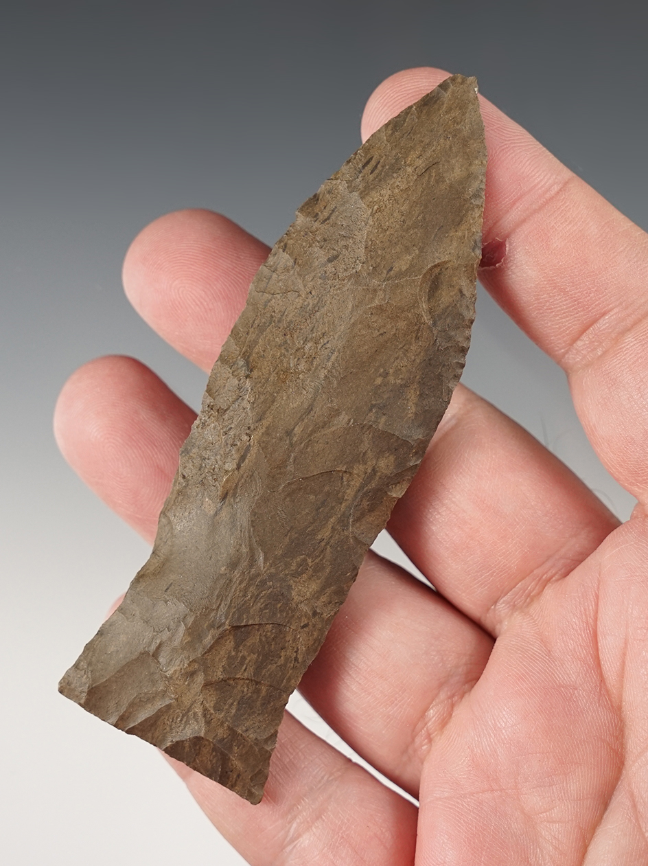 4" Copena made from Dover Chert. Found in Benton Co., Tennessee.