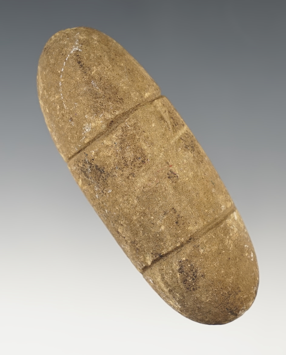 Well patinated 3 5/16" Double Groove Weight found in Pinellas Co., Florida.