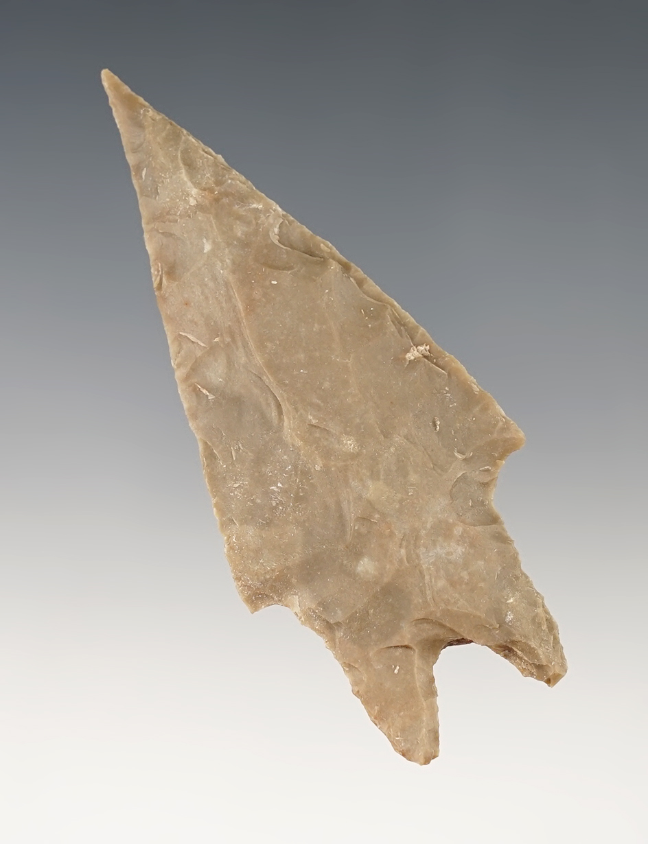 Nice 3 1/8" Pedernales found in Uvalde Co., Texas at the Blue Hole site. Arnold COA.