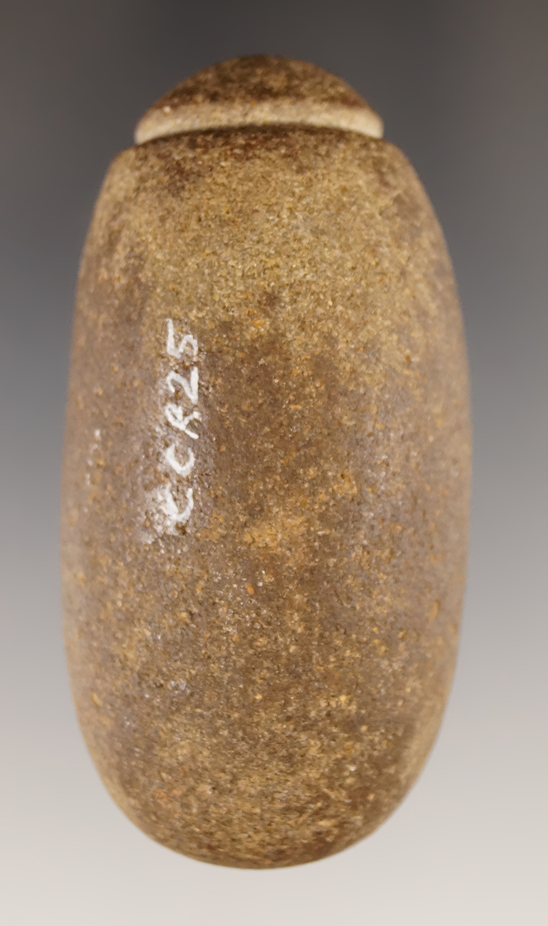 2 7/8" Plummet with a well defined groove. Found in Umatilla, Oregon.