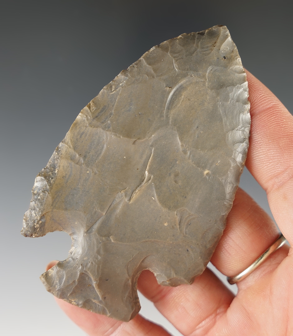 3 3/16" Mottled Hornstone Hopewell Point found in Marion Co., Indiana.