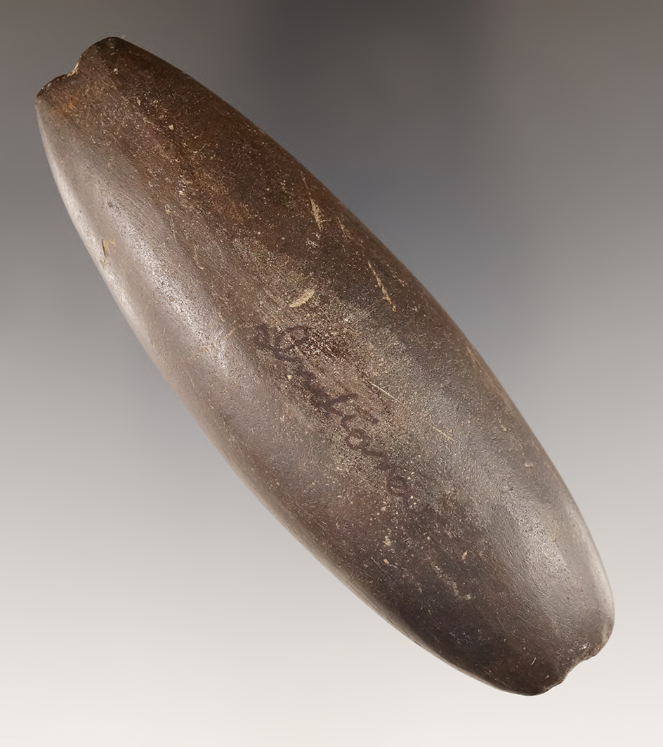 3 7/8" Uniquely styled Grooved weight found in Indiana that is highly polished.