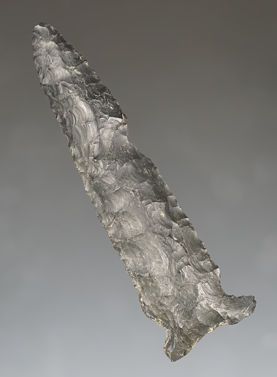 Anciently resharpening down Graham Cave style knife found in  Missouri that measures 3 11/16".