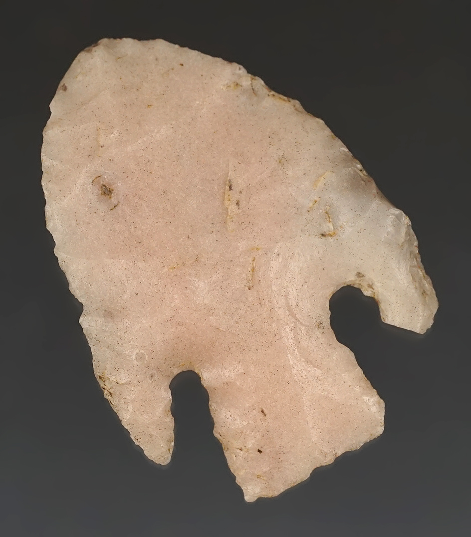 2 18" Calf Creek point made from heat-treated novaculite found in Clark County Arkansas. COA.