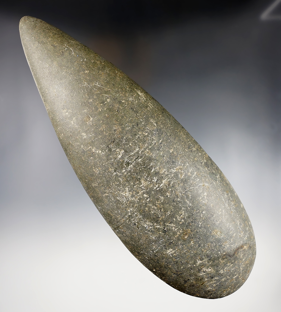 8 3/4" Taino Culture Celt made from hardstone. Recovered in Hispaniola.