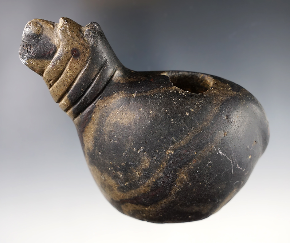 4 3/8" long Alpaca Canopa that is very heavily patinated - Peru. Original offering still in place.