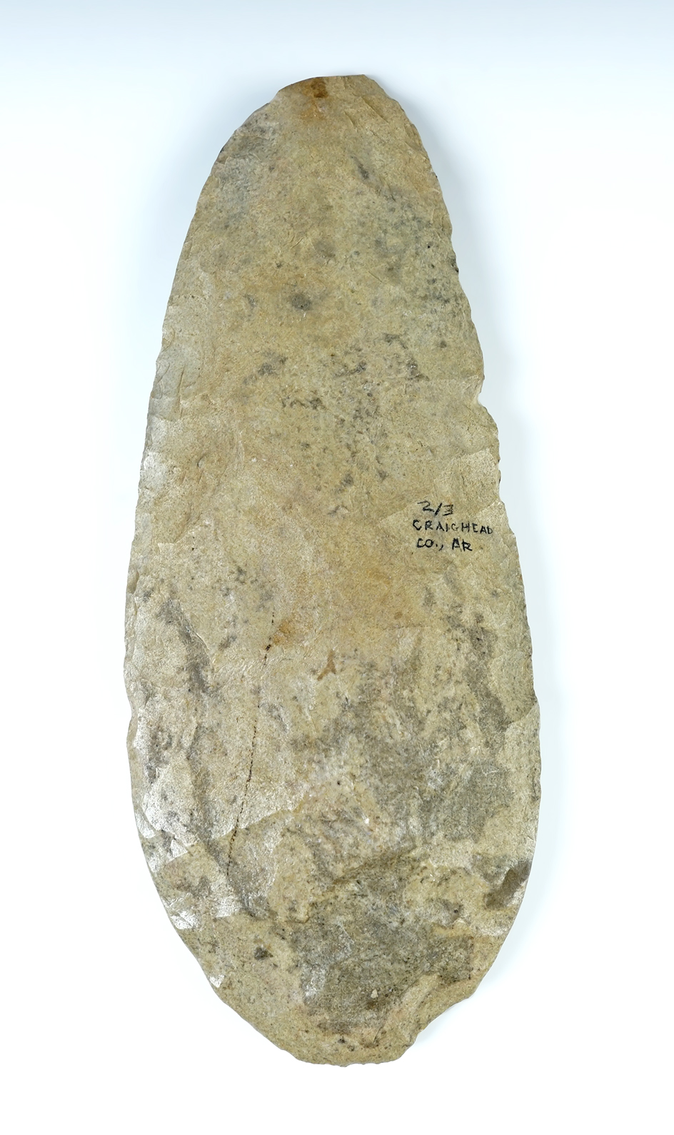 Large and nice! 11 1/8" Flint Hoe found in Craighead County Arkansas in very nice condition.